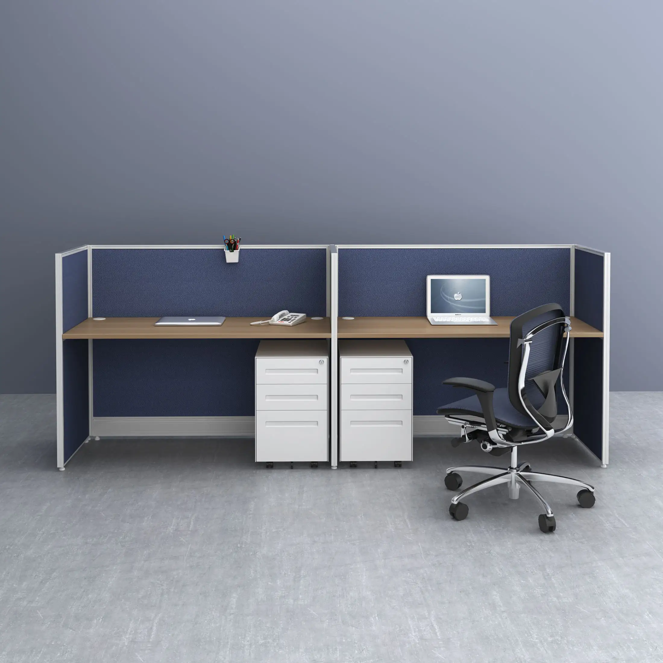 Mobiliário de escritório de mesa executiva permite que os trabalhadores tenham acesso fácil a diferentes espaços de trabalho